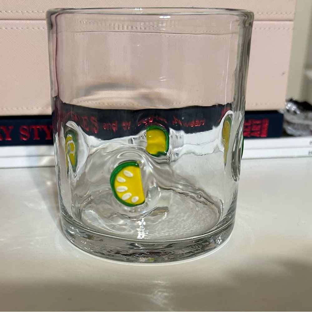 World Market Charm Inlay Lemon Double Old Fashioned Glass
